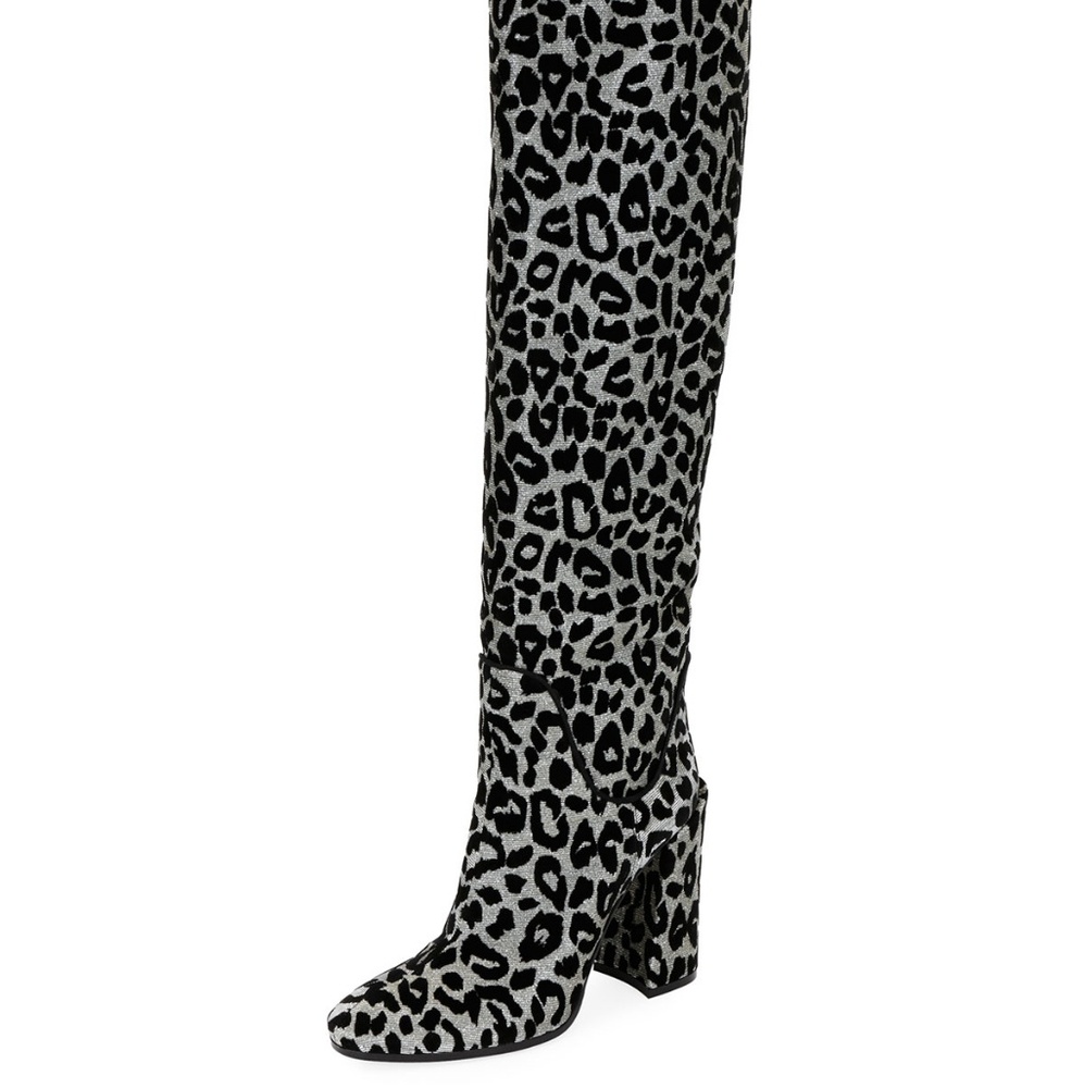 Dolce & Gabbana Metallic Leopard Knee Boot